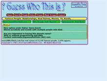 Tablet Screenshot of guesswhothisis.com